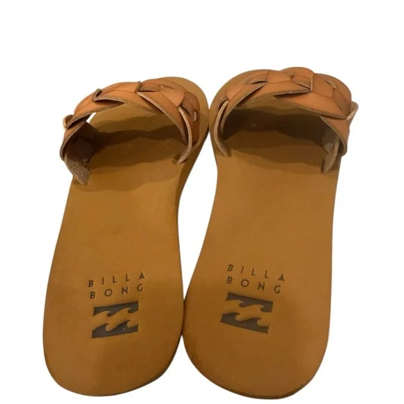 Billabong Women's Tan Braided Lana Slip on Sandals EV Foot bed Size 9.5 - Picture 3 of 6
